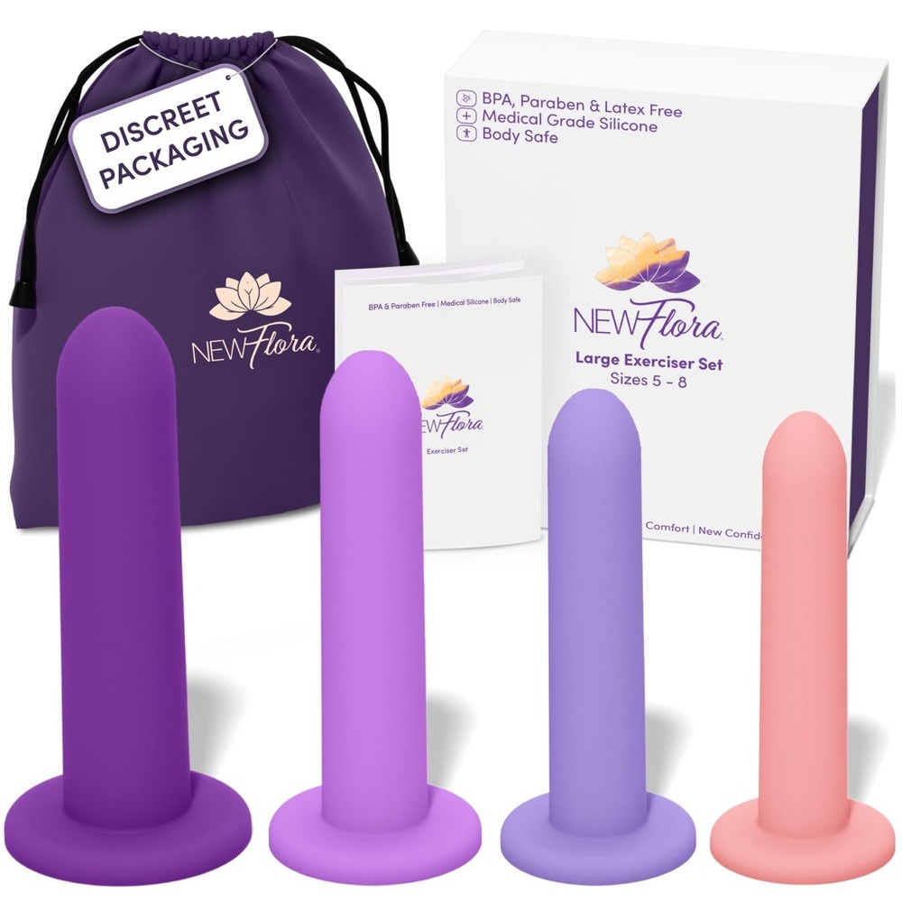NIB! NewFlora Silicone Wand Exerciser Set of 4- Purple, Lavender, Lilac & Pink